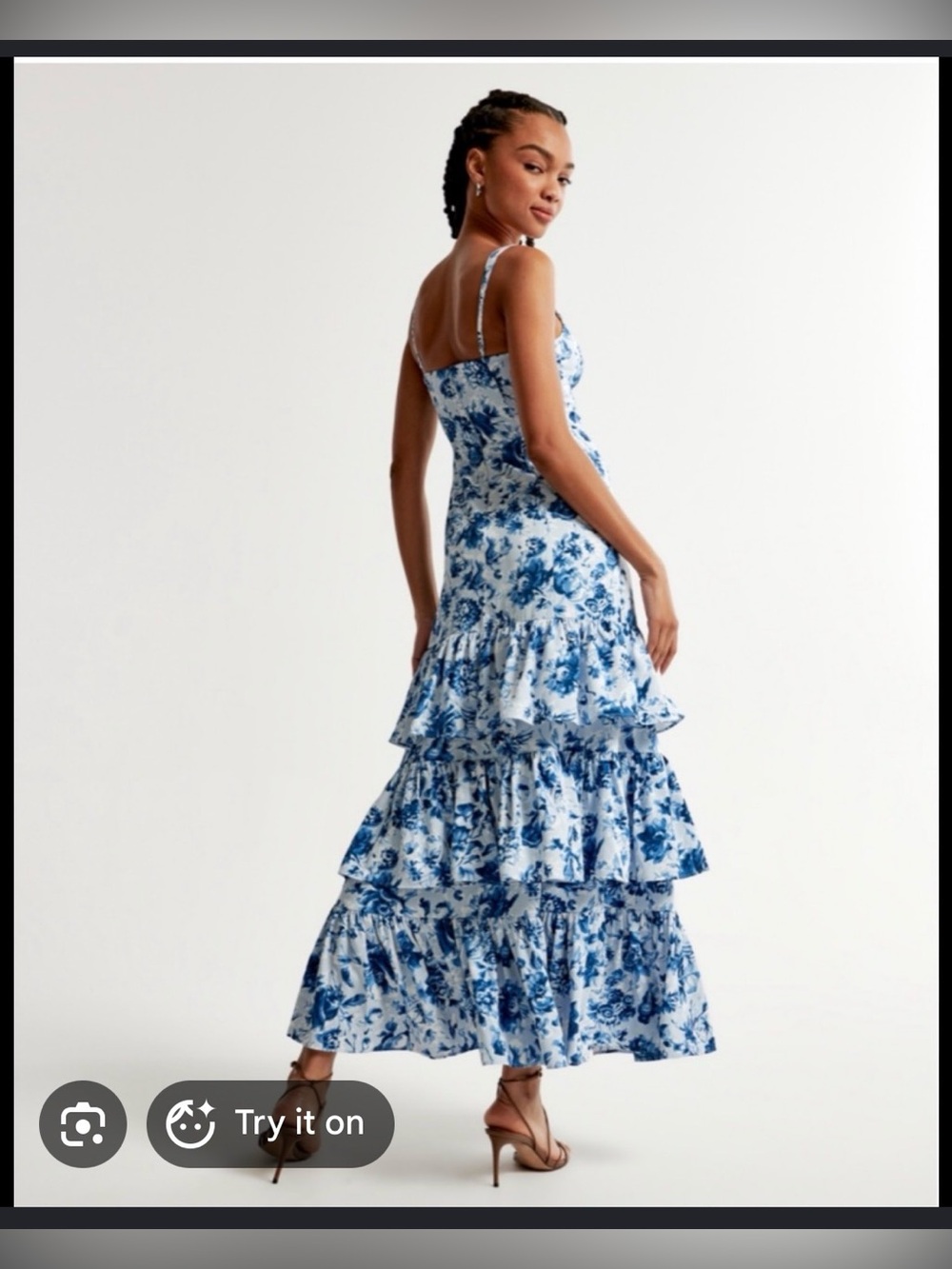 Abercrombie & Fitch Blue and White Floral Maxi Dress